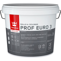 TIKKURILA PROF EURO 3 краска интерьерная, моющаяся, глубокоматовая, база A (9л)