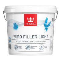 TIKKURILA EURO FILLER LIGHT шпаклевка финишная, легкая, для стен и потолков (0,9л)