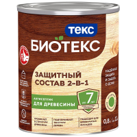 ТЕКС BIOTEKS защитный состав 2-в-1, для наружных работ, махагон (0,8л)