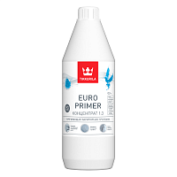 TIKKURILA EURO PRIMER концентрат 1:3 грунтовка акрилатная, укрепляющая (0,9л)