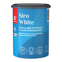 TIKKIVALA (TIKKURILA) SIRO WHITE краска для потолка, антибликовая, глубокоматовая, белый (0,9л)