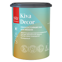 TIKKIVALA (TIKKURILA) KIVA DECOR лак для мебели, акрилат, износостойкий п/мат, колеруемый (0,9л)