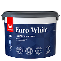 TIKKIVALA (TIKKURILA) EURO WHITE краска для потолка, безупречный потолок, гл/мат, белая (9л)