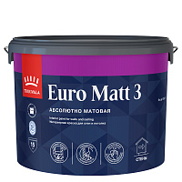 TIKKIVALA (TIKKURILA) EURO MATT 3 краска для стен и потолков, абсолютно матовая, база A (9л)