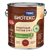 ТЕКС БИОТЕКС защитный состав 3 в 1 для древесины, для наружных работ, вишня (2,7л)