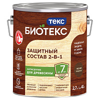ТЕКС BIOTEKS защитный состав 2-в-1 для наружных работ, лесной каштан (2,7л)