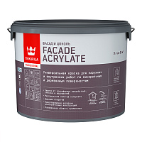 TIKKURILA FACADE ACRYLATE краска акрилатная, универсал., для фасадов и интерьеров, база C (9л)
