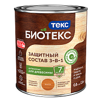 ТЕКС БИОТЕКС защитный состав 3 в 1 для древесины, для наружных работ, махагон (0,8л)