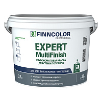 FINNCOLOR EXPERT MULTIFINISH краска для стен и потолков ВД, моющаяся, г-мат, база VVA (2,7л)
