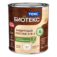 ТЕКС БИОТЕКС защитный состав 3 в 1 для древесины для наружных работ, беленый дуб (0,8л)