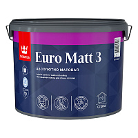 TIKKIVALA (TIKKURILA) EURO MATT 3 краска для стен и потолков, абсолютно матовая, база C (9л)