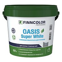 FINNCOLOR OASIS SUPER WHITE краска для потолков супербелая, глубокоматовая (0,9л)