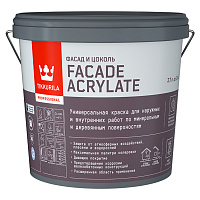 TIKKURILA FACADE ACRYLATE краска акрилатная, универсал., для фасадов и интерьеров, база A (2,7л)