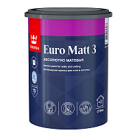 TIKKIVALA (TIKKURILA) EURO MATT 3 краска для стен и потолков, абсолютно матовая, база C (0,9л)