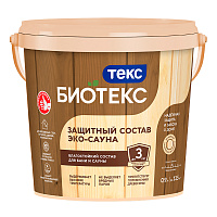 ТЕКС BIOTEKS ЭКО-САУНА защитный состав термостойкий, водорастворимый, полуматовый (0,9л)