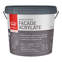TIKKIVALA (TIKKURILA) FACADE ACRYLATE краска акрилатная, для фасадов и интерьеров, база C (2,7л)