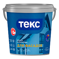ТЕКС ДЛЯ ФАСАДОВ краска водно-дисперсионная акрилатная, глубокоматовая, база A (0,9л)