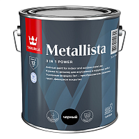 TIKKIVALA (TIKKURILA) METALLISTA краска по ржавчине 3 в 1, глянцевая, черный (2,3л)