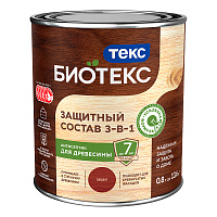 ТЕКС БИОТЕКС защитный состав 3 в 1 для древесины, для наружных работ, вишня (0,8л)