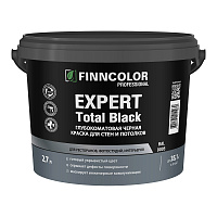 FINNCOLOR EXPERT TOTAL BLACK краска укрывистая для стен и потолков, глубокоматовый, черный (2,7л)