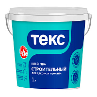 ТЕКС ПВА СТРОИТЕЛЬНЫЙ клей для бумаги и добавки в растворы (1л)