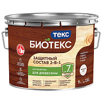 ТЕКС BIOTEKS защитный состав 2-в-1 для наружных работ, беленый дуб (9л)