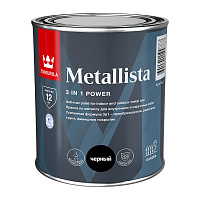 TIKKIVALA (TIKKURILA) METALLISTA краска по ржавчине 3 в 1, глянцевая, черный (0,8л) new
