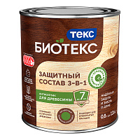 ТЕКС БИОТЕКС защитный состав 3 в 1 для древесины, для наружных работ, бесцветный (0,8л)