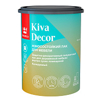 TIKKIVALA (TIKKURILA) KIVA DECOR лак для мебели, акрилат, износостойкий п/мат, колеруемый (0,9л) TIKKIVALA (TIKKURILA) KIVA DECOR лак для мебели, акрилат, износостойкий п/мат, колеруемый (0,9л)