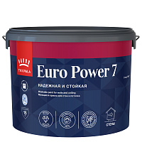 TIKKIVALA (TIKKURILA) EURO POWER 7 краска моющаяся, для стен и потолка, матовая, база A (9л)