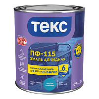 ТЕКС ПФ 115 эмаль алкидная для металла и дерева, глянцевая, голубой (0,9кг)