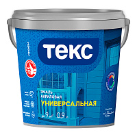 ТЕКС ПРОФИ АКРИЛОВАЯ УНИВЕРСАЛЬНАЯ эмаль водоразбавляемая, матовая, белая (0,9л)