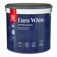 TIKKIVALA (TIKKURILA) EURO WHITE краска для потолка, безупречный потолок, гл/мат, белая (2,7л)