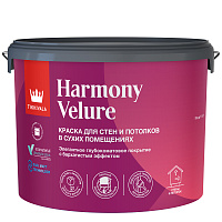 TIKKIVALA (TIKKURILA) HARMONY VELURE краска для стен и потолков, акрил, глубокомат, база А (9л)