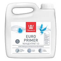TIKKURILA EURO PRIMER концентрат 1:3 грунтовка акрилатная, укрепляющая (3л) TIKKURILA EURO PRIMER концентрат 1:3 грунтовка акрилатная, укрепляющая (3л)