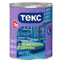 ТЕКС ОПТИМУМ ПФ 115 эмаль алкидная, универсальная, глянцевая, белый (0,9кг)