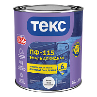 ТЕКС ПФ 115 эмаль алкидная для металла и дерева, глянцевая, белый (0,9кг)