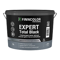 FINNCOLOR EXPERT TOTAL BLACK краска укрывистая для стен и потолков, глубокоматовый, черный (9л)