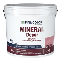FINNCOLOR MINERAL DECOR штукатурка декоративная, структурная, шуба фракция 1,5 мм (16кг)