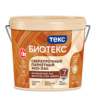 ТЕКС BIOTEKS ЭКО-ЛАК сверхпрочный для паркета,камня,кирпича,обоев на акрил.основе, п-мат (5л)
