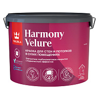 TIKKIVALA (TIKKURILA) HARMONY VELURE краска для стен и потолков, акрил, глубокомат, база С (9л)