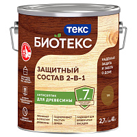 ТЕКС BIOTEKS защитный состав 2-в-1, для наружных работ, тик (2,7л)