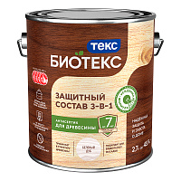 ТЕКС БИОТЕКС защитный состав 3 в 1 для древесины для наружных работ, беленый дуб (2,7л)