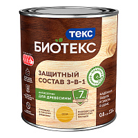 ТЕКС БИОТЕКС защитный состав 3 в 1 для древесины, для наружных работ, сосна (0,8л)