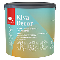 TIKKIVALA (TIKKURILA) KIVA DECOR лак для мебели, акрилат, износостойкий п/мат, колеруемый (2,7л)