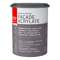 TIKKIVALA (TIKKURILA) FACADE ACRYLATE краска акрилатная, для фасадов и интерьеров, база A (0,9л)