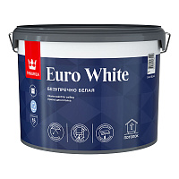 TIKKIVALA (TIKKURILA) EURO WHITE краска для потолка, безупречный потолок, гл/мат, белая (9л)
